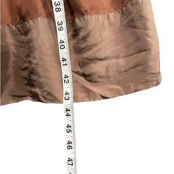 BCBGmaxazria Silk Dress Womens 6 Brown Pleated Sash Fit Flare Midi Greek Goddess - Picture 10 of 15